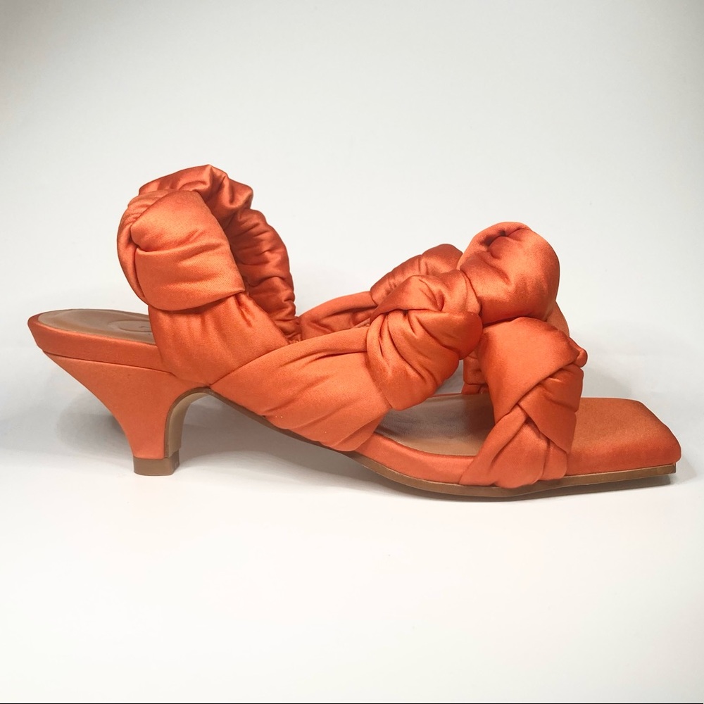 Ganni Orange Knotted Sandals